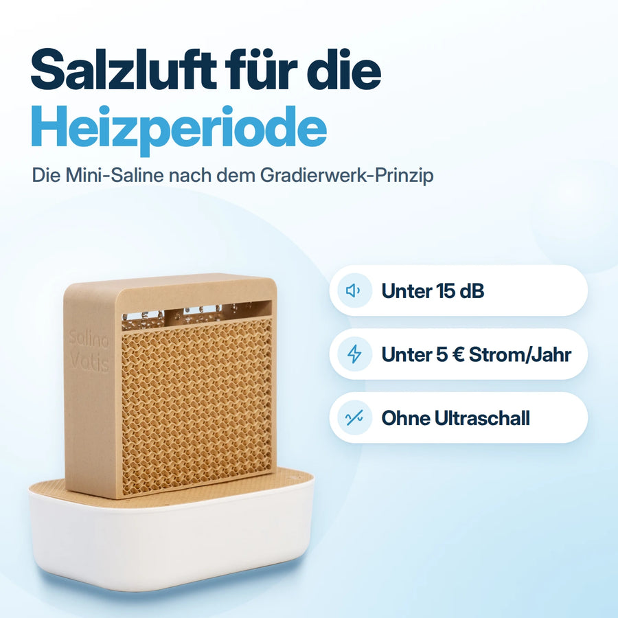 SalinoVatis Mini-Saline Aura in Bambus – Salzluft für die Heizperiode